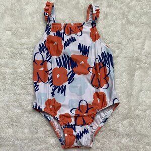 Knot Toddler Girl Floral One Piece Swimsuit Size 24 Months
